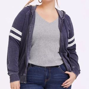 Navy Burnout Football Hoodie